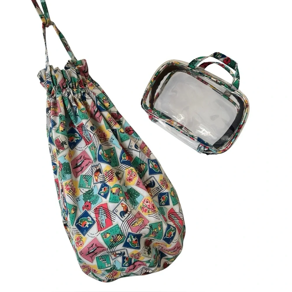 Vera Bradley Mini Ditty Cuban Stamps travel set 2 pieces - Picture 2 of 16